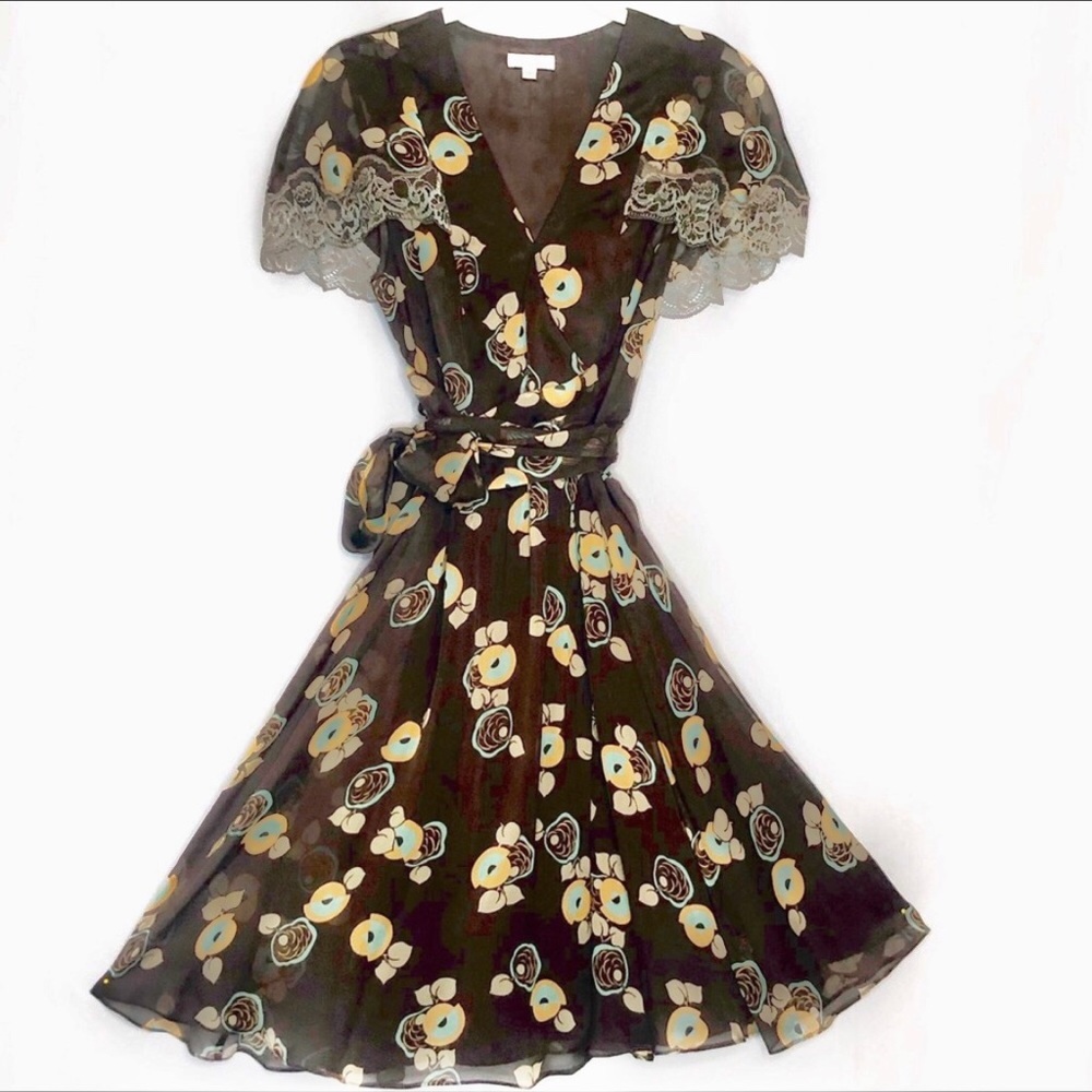 Shoshanna Silk Wrap tie dress